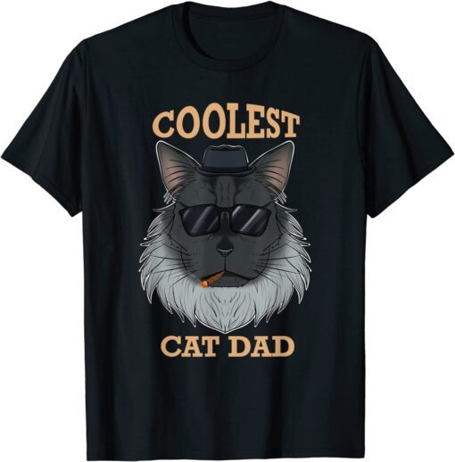 Coolest Cat Dad I Maine Coon Cat Dad I Maine Coon Cat Tee Shirt