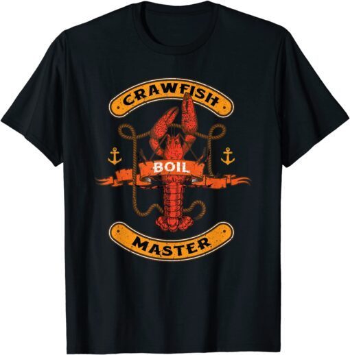 Crawfish Boil Master Cajun Seafood Festival Vintage Cooking Tee Shirt