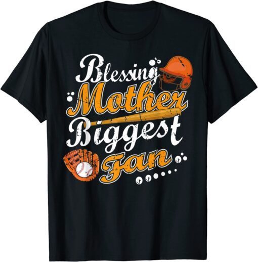 Cute Baseball Mama Messy Bun Softball Mom Mother's Day Tee Shirt