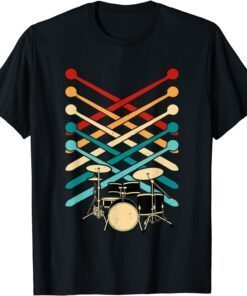 Drums Retro Drumsticks Drummer Tee Shirt