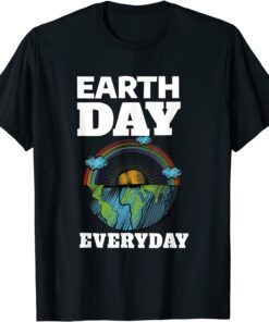 Earth Day Everyday Rainbow Teacher Retro Cute Earth Day Tee Shirt