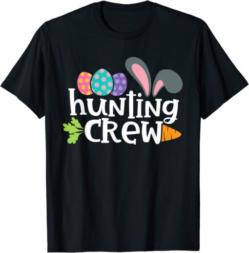 Easter Egg Hunting Crew Retro Happy Easter Tee Shirt