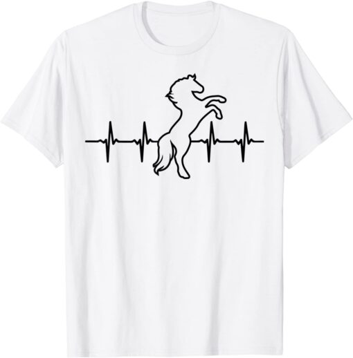 Ecg Heartbeat Western Riding Horse Equestrian Country Rodeo Tee Shirt