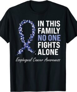Esophageal Cancer Awareness Purple Periwinkle Ribbon Tee Shirt
