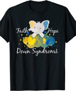 Faith Hope Love Awareness Down's Syndrome, Elephant Tee Shirt