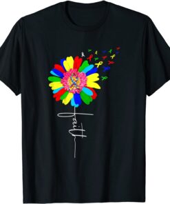 Faith shirt Autism Autistic Autism Awareness Flower Tee Shirt