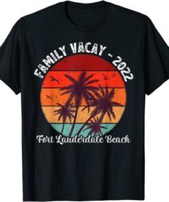 Family Vacation 2022 Vintage Florida Fort Lauderdale Beach Tee Shirt