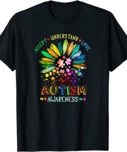 Floral Autism Awareness Daisy Flower Tee Shirt