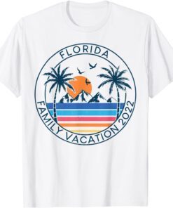 Florida Family Vacation 2022 Beach Palm Tree Summer Tropical Tee Shirt