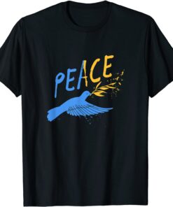 Flying Bird Symbol Of Peace Support Ukraine Flag No War Peace Ukraine T-Shirt