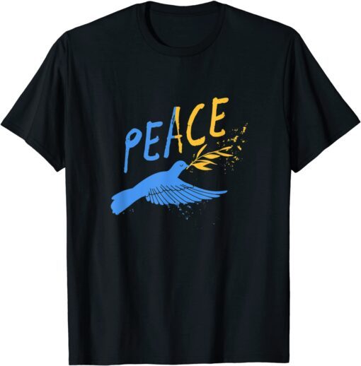 Flying Bird Symbol Of Peace Support Ukraine Flag No War Peace Ukraine T-Shirt