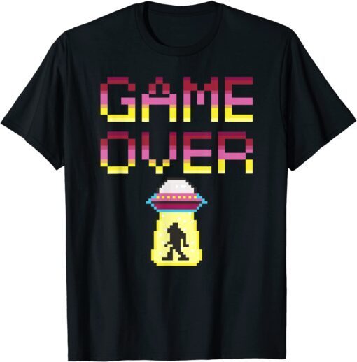 Game Over, Bigfoot, Alien Abduction Tee Shirt