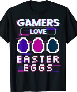 Gamer Love Easter Egg Pixel Video Game Boy Easter Day Tee Shirt