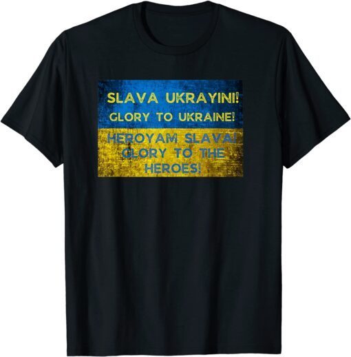 Glory To Ukraine! Glory To The Heroes! Ukrainian Flag Heart Peace Ukraine Shirt