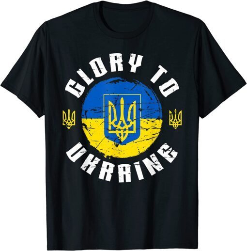 Glory To Ukraine I Stand With Ukraine Ukrainian Flag Vintage Peace Ukraine Shirt