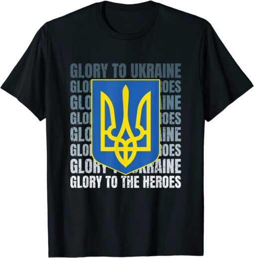 Stop Russian Glory to Ukraine! Glory to the heroes! - Tryzub Gerb Patriot T-Shirt