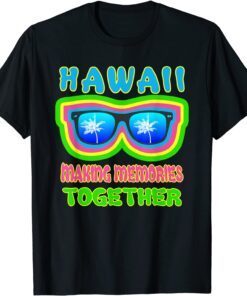 Hawaii Memories Tropic Palm Sunglasses Beach Island Vacation Tee Shirt