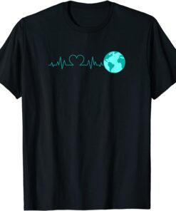 Heartbeat Recycling Climate Change Earth Day Tee Shirt
