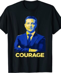 Hero Volodymyr Zelensky Stand With Ukraine Ukrainian Courage Save Ukraine T-Shirt