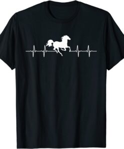 Horse Heartbeat ECG Frequency Horse Riding Rider Tee Shirt