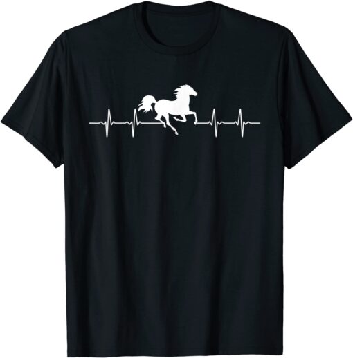 Horse Heartbeat ECG Frequency Horse Riding Rider Tee Shirt