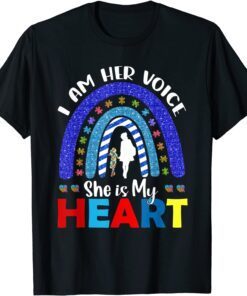 I Am Her Voice She Is My Heart Autism Awareness Tee Shirt