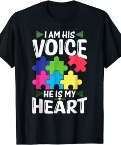 I Am His Voice He Is My Heart Shirts Puzzle Autism Awareness Tee Shirt