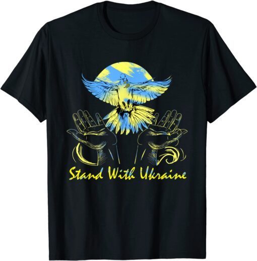 I Stand With Ukraine 2022 Peace Dove Ukraine Peace T-Shirt