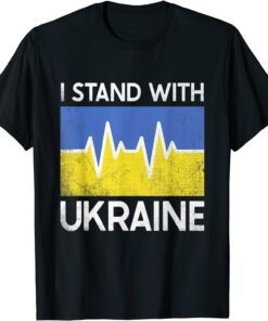 I Stand With Ukraine Flag Heart Ukrainian Love Support Peace Ukraine T-Shirt