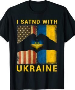 I Stand With Ukraine Heart Flag Free Ukraine T-Shirt