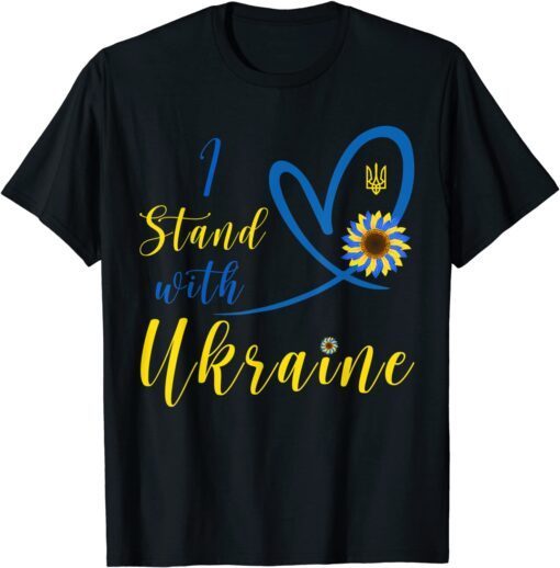 Fuck Putin I Stand With Ukraine Heart Sunflower Flag Symbol T-Shirt