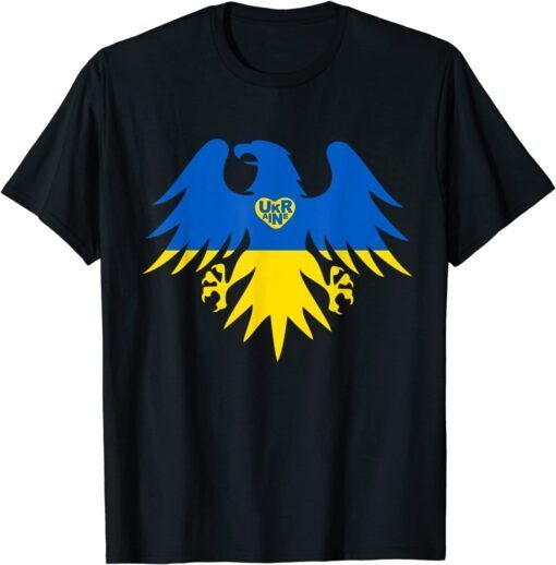 I Stand With Ukraine Support Ukraine Eagle Ukrainian Flag Love Ukraine T-Shirt