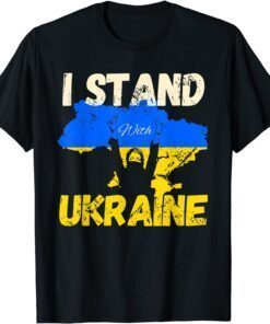I Stand With Ukraine Ukrainian Flag Support Peace Freedom Peace Ukraine T-Shirt