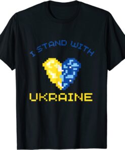 I Stand with Ukraine Support Ukraine Flag Heart Pray Ukraine Shirt