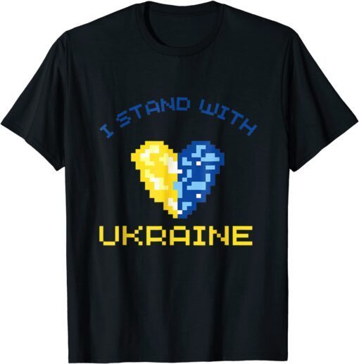 I Stand with Ukraine Support Ukraine Flag Heart Pray Ukraine Shirt