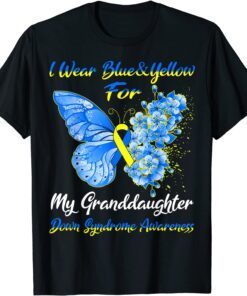 I Wear Blue & Yellow For My Granddaughter Down Syndrome Peace Ukraine T-Shirt