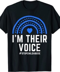 I'm Their Voice Heart Child Abuse Awareness Month Prevention Tee Shirt