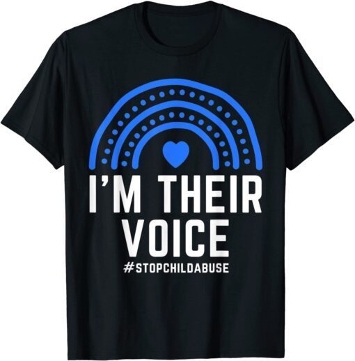 I'm Their Voice Heart Child Abuse Awareness Month Prevention Tee Shirt