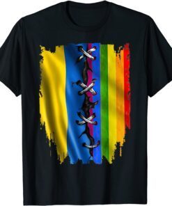 LGBT and Ukraine flag I stand with Ukraine Peace Ukraine T-Shirt