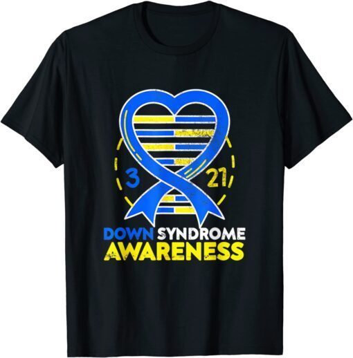 Love World Down Syndrome Awareness Day Love Ribbon T21 Tee Shirt