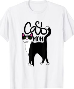 Lovely Black Cat Mom Tee Shirt