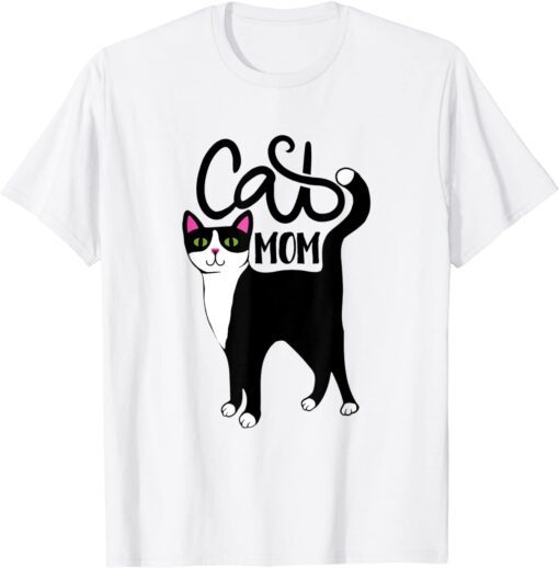 Lovely Black Cat Mom Tee Shirt