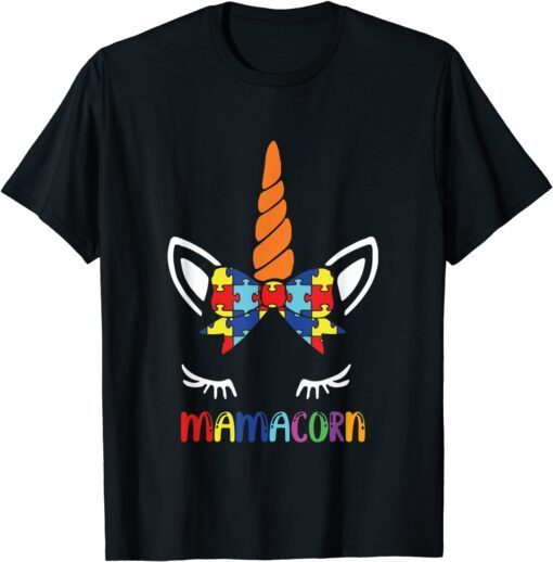 Mamacorn Unicorn Mother's Day unicorn mom Autism Awareness Tee Shirt