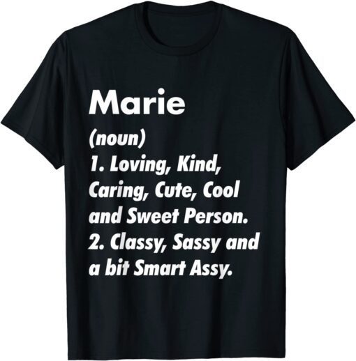 Marie Definition Personalized Birthday Tee Shirt