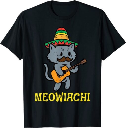 Meowiachi Cat Mariachi Cinco De Mayo Mexican Fiesta Tee Shirt