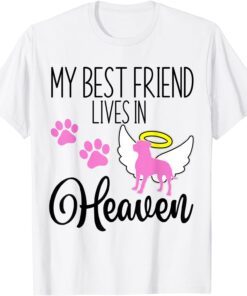 My Best Friend Lives In Heaven Pet Loss Pitbull Pit Bull Tee Shirt