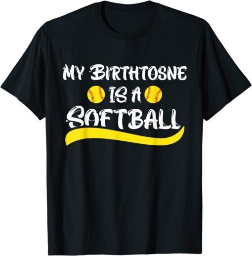 My Birthstone Is A Softball Softball Pitcher Catcher Tee Shirt