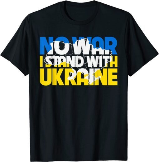 No War I Stand With Ukraine Roots Ukrainian Flag Peace Ukraine T-Shirt