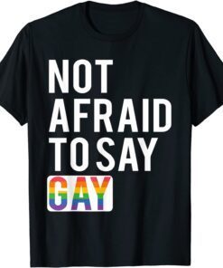 Not Afraid To Say Gay Tee Shirt