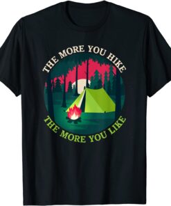 Outdoor Hiking Tent Graphic Camping In Mountains Or Nature Tee Shirt